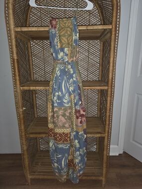 Free People Bohemian Patchwork Floral Jumpsuit Romper - Blue/Green